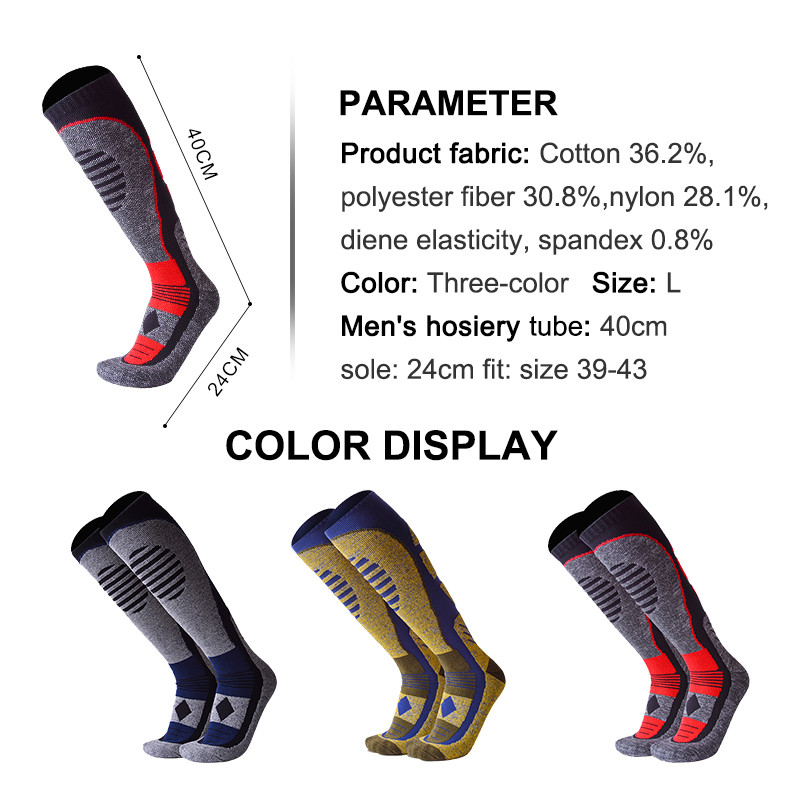 X-Tiger Șosete pentru snowboard Bărbați, iarnă, căldură, șosete termice de schi, încălzitoare lungi pentru picioare Șosete din bumbac gros, sport, ciclism, schi, șosete antiderapante