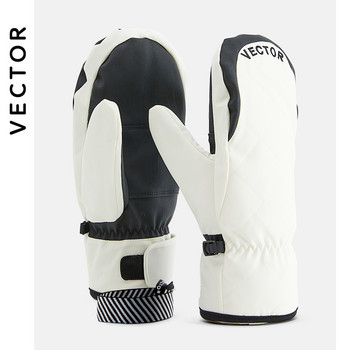 Изключително дебели дамски 2-в-1 ръкавици Ски ръкавици Сноуборд Мъжки сняг Зимен спорт Топли водоустойчиви ветроустойчиви ски изкуствена кожа Plam