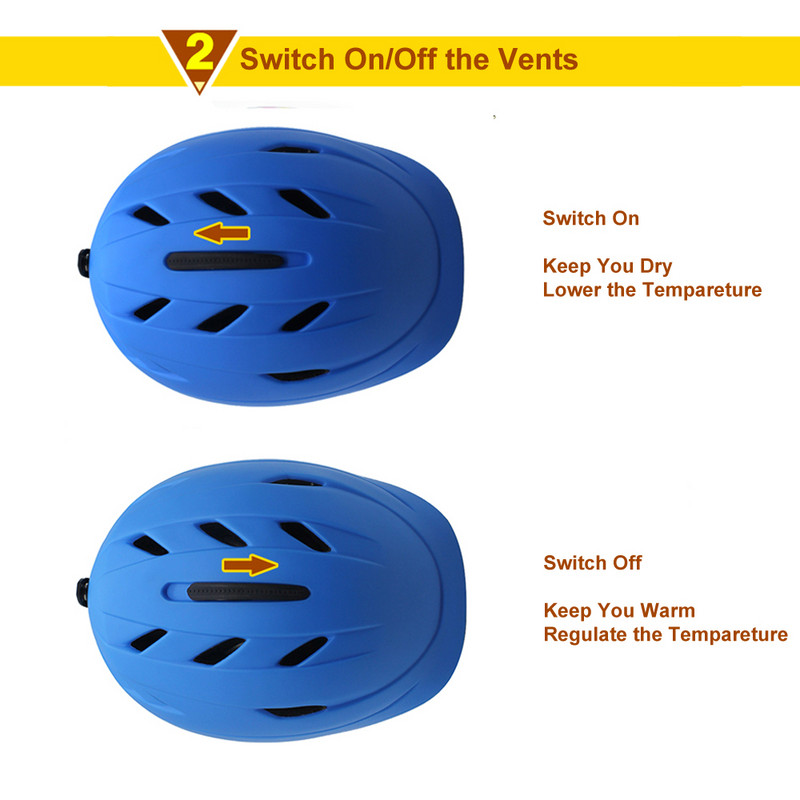 „Du viename“ kabrioleto slidinėjimo snieglenčių šalmas / čiuožimo dviratininkas šalmas suaugusiems ir vaikams 4 dydžiai su mini skydeliu, tėvams ir vaikams tinkama apranga