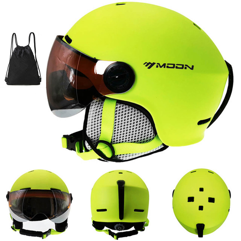 MOON slidinėjimo šalmo akiniai, integruoti kompiuteriai + EPS aukštos kokybės slidinėjimo šalmas lauko sportui slidinėjimo snieglenčių riedlenčių šalmai