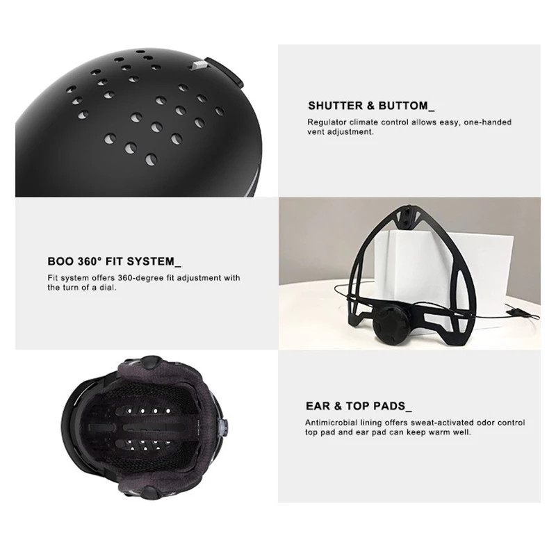 Slidinėjimo šalmo akiniai, kombinezonas suformuotas ABS+PC+EPS aukštos kokybės slidinėjimo šalmas, lauko sporto, snieglenčių ir riedlenčių apsauginis šalmas