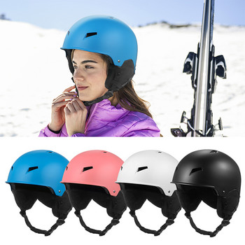 Κράνος Snowboard Safety Επαγγελματικό κράνος σκι με ωτοασπίδες Κράνος για σκι υπαίθριο καπέλο για σκέιτμπορντ με γυαλιά σταθερό λουρί