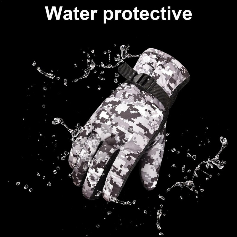 Žieminės pirštinės vyrams kamufliažinės medžioklės pirštinės vėjui atsparios vilnos vidinės šiltos pirštinės Neslystantis dizainas, skirtas šaltam orui lauke