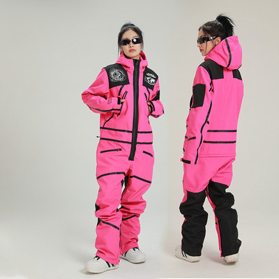 Moteriškas ir vyriškas slidinėjimo kombinezonas žieminis lauko šiltas, atsparus vėjui ir vandeniui atsparus vientisas slidinėjimo kostiumas Naujas moteriškas vyriškas snieglenčių kostiumas