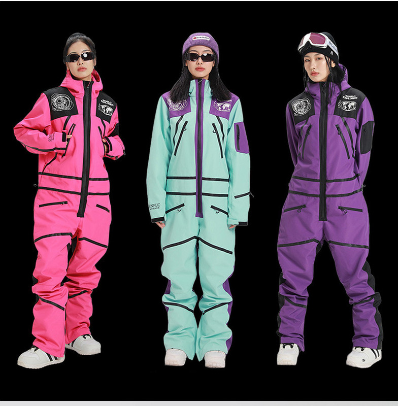 Moteriškas ir vyriškas slidinėjimo kombinezonas žieminis lauko šiltas, atsparus vėjui ir vandeniui atsparus vientisas slidinėjimo kostiumas Naujas moteriškas vyriškas snieglenčių kostiumas