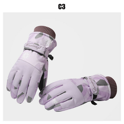 Moteris itin lengvos slidinėjimo pirštinės vandeniui atsparios žiemos šiltos pirštinės Mobilusis telefonas jutiklinis ekranas slidinėjimo pirštinės Motociklo važiavimo sniego pirštinės