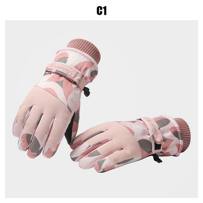 Moteris itin lengvos slidinėjimo pirštinės vandeniui atsparios žiemos šiltos pirštinės Mobilusis telefonas jutiklinis ekranas slidinėjimo pirštinės Motociklo važiavimo sniego pirštinės