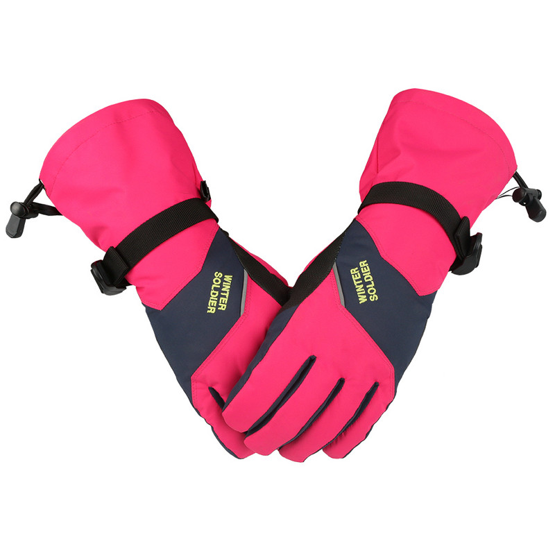Érintőképernyős sí, snowboard kesztyű férfi női vízálló fekete rózsa piros tél hideg időjárás meleg kültéri szélálló hó kesztyű