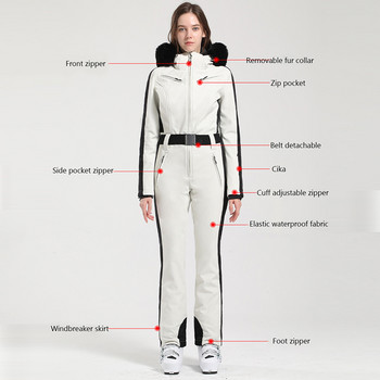 2023 Νέα ολόσωμη γυναικεία στολή σκι Ζεστή φόρμα για σνόουμπορντ εξωτερικού χώρου Σετ φόρμες για σκι Αδιάβροχα χειμωνιάτικα ρούχα
