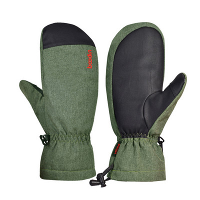 Profesionalios snieglenčių slidinėjimo pirštinės vandeniui atsparios vyriškos jaunimo žiemos šiltos sniego pirštinės -30 laipsnių slidinėjimo snieglentė, vientisa juoda