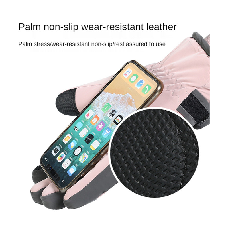 Moteriškos slidinėjimo pirštinės Ultralengvos vandeniui atsparios žiemos šiltos pirštinės Mobilusis telefonas jutiklinis ekranas slidinėjimo pirštinės Motociklo važiavimo sniego pirštinės