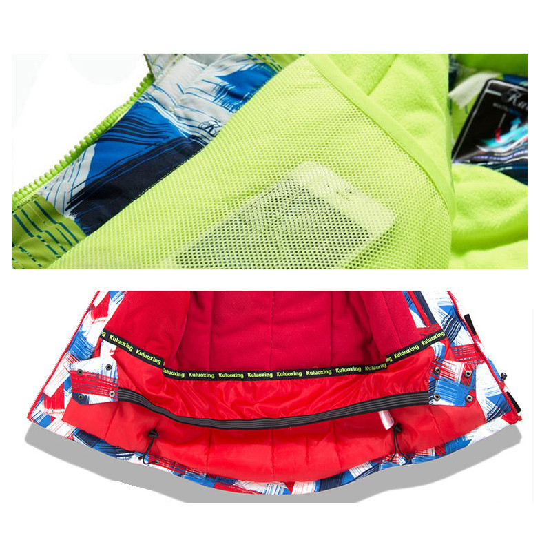 Kalnų žiemos paauglių berniuko sniego kostiumas sportinis šiltas vaikiškas slidžių komplektas vandeniui atsparus striukės kelnės kūdikiams, snieglenčių sportinis kostiumas, drabužiai