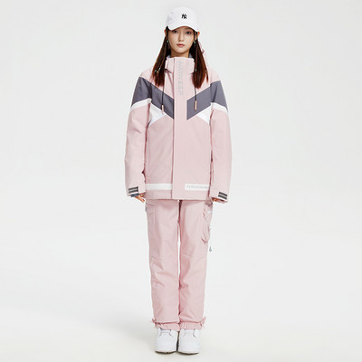 Naujas žieminis moterų slidinėjimo kostiumas lauko sportinė snieglenčių striukė vandeniui atspari slidinėjimo rinkinys susiuvimo sniego kelnės Kombinezonai žieminiai drabužiai