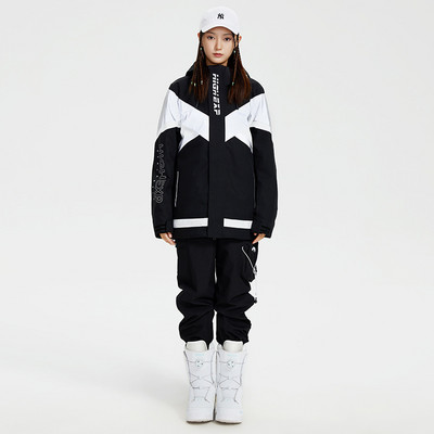 Naujas žieminis moterų slidinėjimo kostiumas lauko sportinė snieglenčių striukė vandeniui atspari slidinėjimo rinkinys susiuvimo sniego kelnės Kombinezonai žieminiai drabužiai