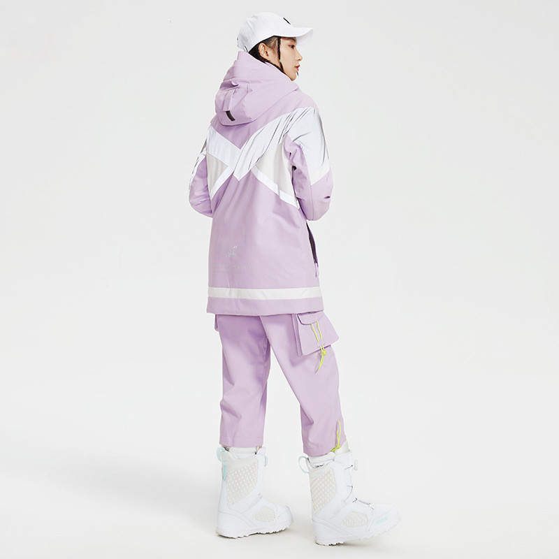 Naujas žieminis moterų slidinėjimo kostiumas lauko sportinė snieglenčių striukė vandeniui atspari slidinėjimo rinkinys susiuvimo sniego kelnės Kombinezonai žieminiai drabužiai
