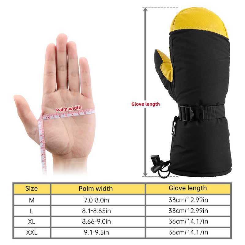 OZERO 3M slidinėjimo pirštinės motociklams atsparios vandeniui vilnos šiluminės pirštinės snieglenčių sportui sniego motociklui pirštinės vyrams, moteriškos žieminės sniego dviračių pirštinės