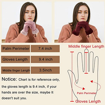 2022 Дамски топли ръкавици Модни пухкави зимни ръкавици Пълни пръсти ръкавици Спорт на открито Бягащи Дамски женски ръкавици Сензорен екран