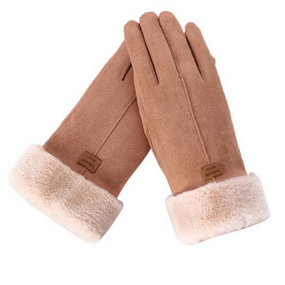 2022 m. Moteriškos šiltos pirštinės Madingos Pūkuotos žieminės pirštinės, pirštinės pirštinės, pirštinės, lauke sportinis bėgimas, moteriškos pirštinės, liečiamas ekranas