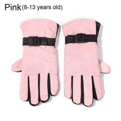 1 pár téli hosszú ujjú ujjatlan vízálló meleg felnőtt gyerekek fiúk lányok kesztyűk síelés gyerekek hó kültéri vastagon meleg síkesztyűk