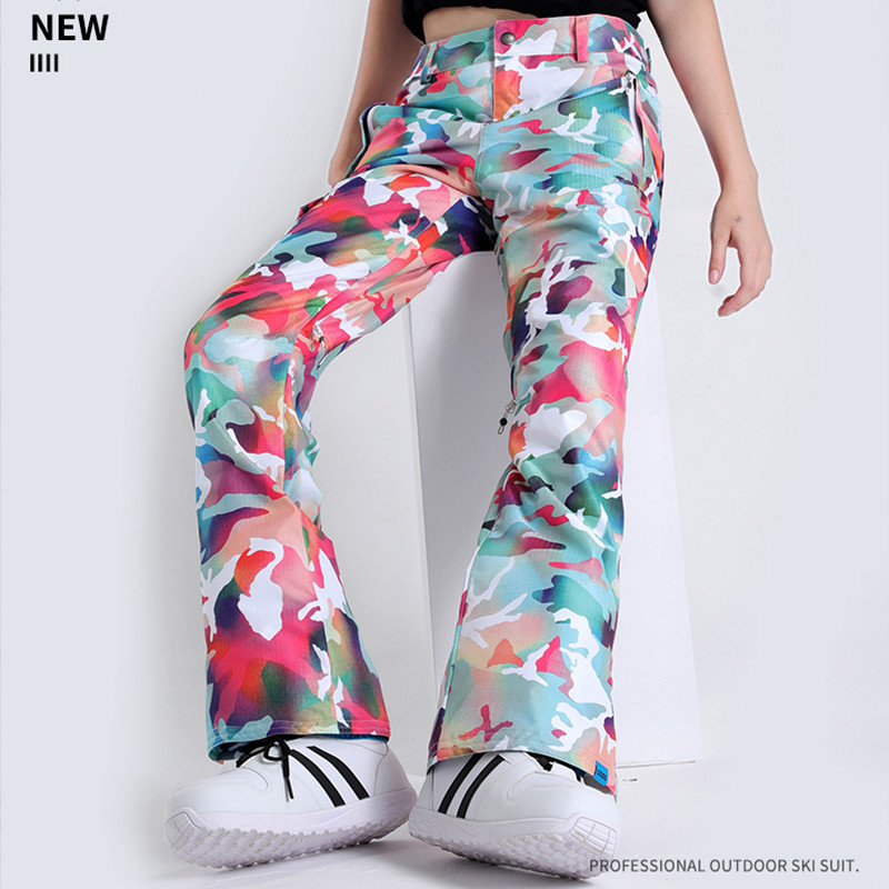 Női síruha, meleg, szélálló snowboard snowsuit síkabát + sínadrágok divatnyomtatás vízálló síkészlet nőknek