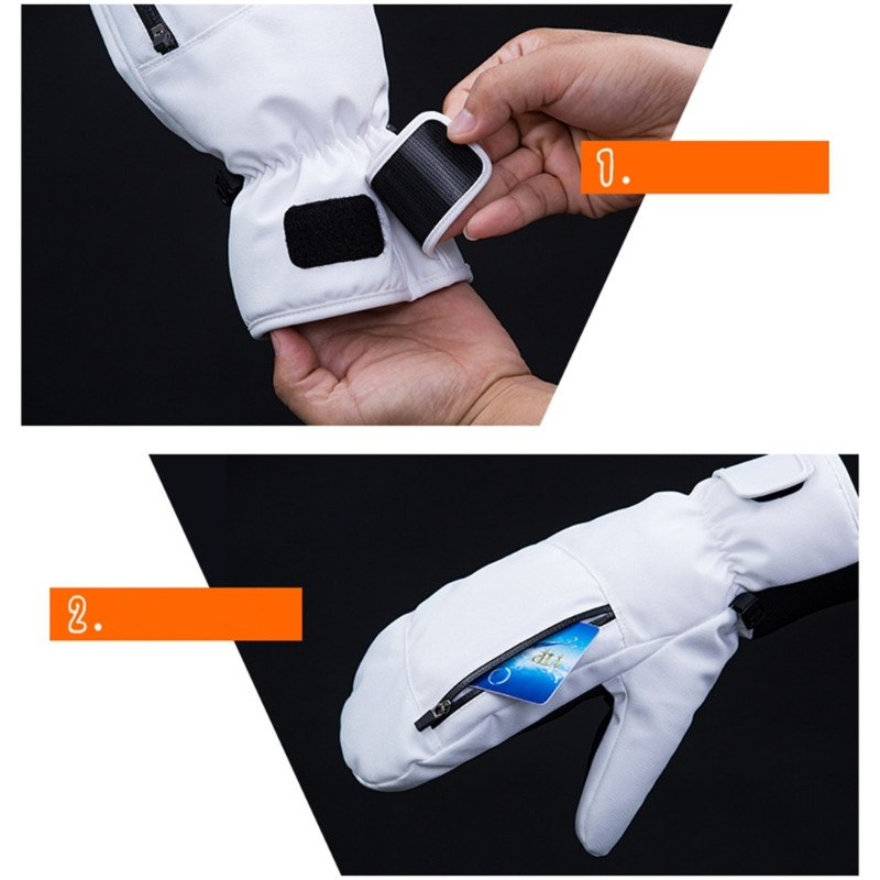 Téli síkesztyűk Vízálló síkesztyűk Légáteresztő snowboard kesztyűk zsebes érintőképernyős kesztyűkkel Motorosszán ujjak