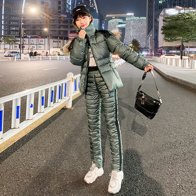 Žieminiai kombinezonai su gobtuvu Parka Elegant medvilniniai paminkštinti šilti varčios slidinėjimo kostiumai su tiesiu užtrauktuku, vientisi moteriški sportiniai kostiumai