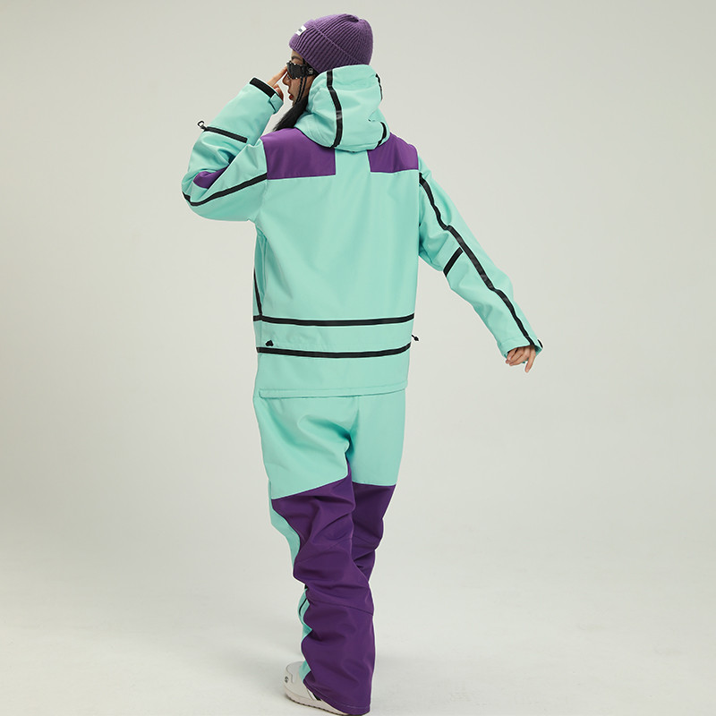 2023 m. žiemos moterų vientisas sniego kostiumas, moteriškas, neperšlampamas slidinėjimo kostiumas su gobtuvu, moteriškas snieglenčių kombinezonas, kalnų drabužiai