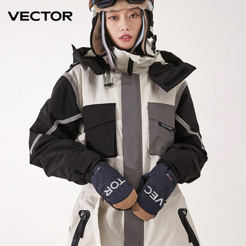 Vector дамски мъжки двойна дъска за открито сноуборд водоустойчиви устойчиви на износване полусвалящи се ръкавици 3M памук