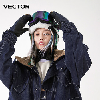 Vector дамски мъжки двойна дъска за открито сноуборд водоустойчиви устойчиви на износване полусвалящи се ръкавици 3M памук