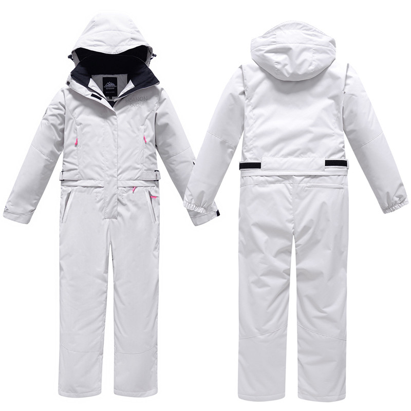 Costum de schi pentru femei, o bucată, iarnă, cu glugă, rezistentă la vânt, pentru sport, în aer liber, pentru femei, pentru zăpadă.