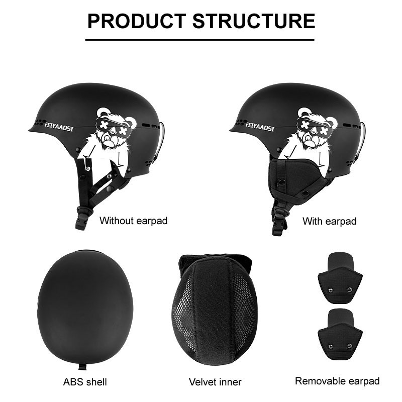 Cască de schi nouă Desene animate Cască de siguranță anti-impact pe jumătate acoperită Căști de schi pentru ciclism Căști de snowboard Cască de sport pentru adulți și copii