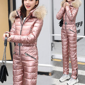 Žieminis slidinėjimo kombinezonas Snieglenčių slidinėjimo kostiumas Žieminiai kombinezonai su gobtuvu Parka One Piece slidinėjimo kombinezonas Skisuit laisvalaikio sportiniai kostiumai su užtrauktuku #S