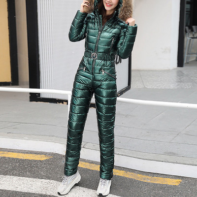 Žieminis slidinėjimo kombinezonas Snieglenčių slidinėjimo kostiumas Žieminiai kombinezonai su gobtuvu Parka One Piece slidinėjimo kombinezonas Skisuit laisvalaikio sportiniai kostiumai su užtrauktuku #S