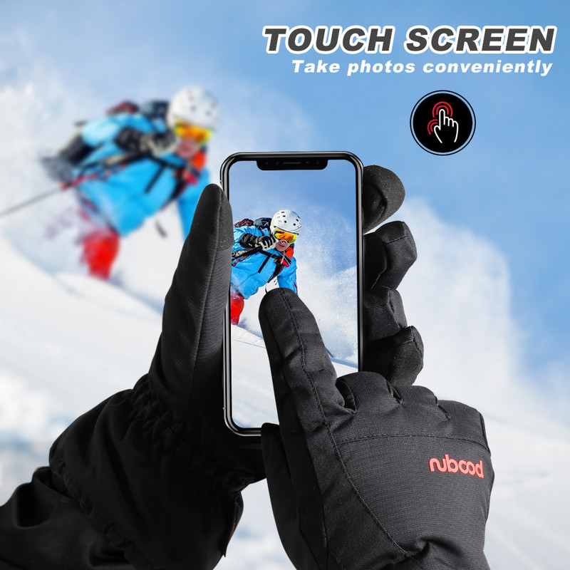 Vyriškos slidinėjimo pirštinės, jutiklinis ekranas, dviračių sportas, atsparus vėjui, atsparus vandeniui, lauko sportinis motociklas, žieminė, šilta vilna, neslidi snieglenčių pirštinė