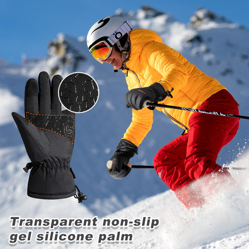 Vyriškos slidinėjimo pirštinės, jutiklinis ekranas, dviračių sportas, atsparus vėjui, atsparus vandeniui, lauko sportinis motociklas, žieminė, šilta vilna, neslidi snieglenčių pirštinė