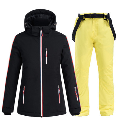 Új, vastag, meleg férfi női síruha vízálló szélálló síelés snowboard kabát nadrág szett Női téli hóruha