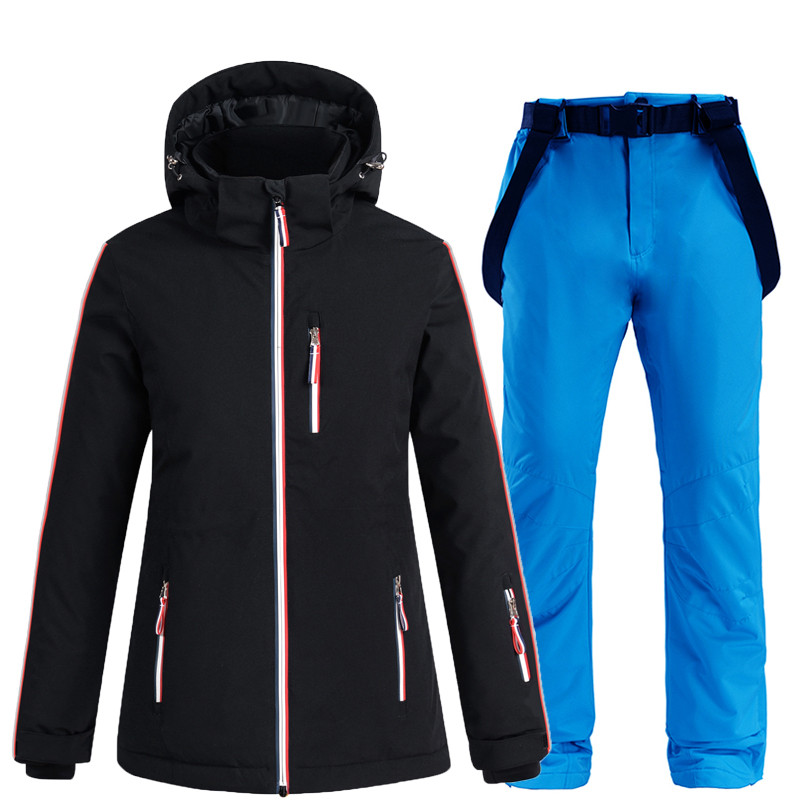 Új, vastag, meleg férfi női síruha vízálló szélálló síelés snowboard kabát nadrág szett Női téli hóruha