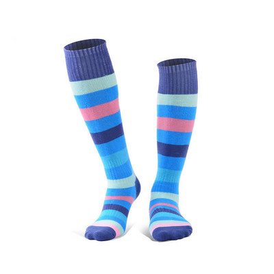 2 poros dryžuotos slidinėjimo kojinės Pastorintos ilgos slidinėjimo kojinės žiemai šiltos kilpinės kilpinės trikotažo berniukams Mergaitėms Paaugliams Žiemos sportas