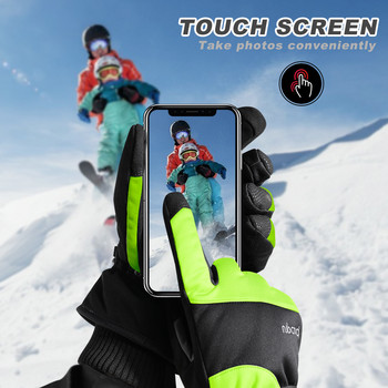 Водоустойчиви термални ски ръкавици Сензорен екран Неплъзгащи се Ветроустойчиви Удароустойчиви Сноуборд Колоездене Спорт Пълни ръкавици за пръсти Мъже Жени