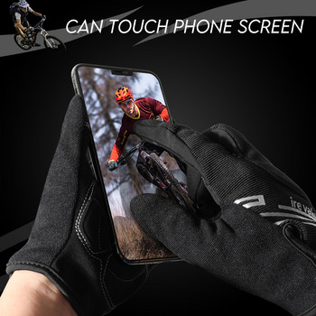 Сензорен екран Пълен пръст Тактически ръкавици за колоездене Противоплъзгащи се Удароустойчиви MTB шосейни мотоциклети Велосипед Мъже Жени Спортни ръкавици