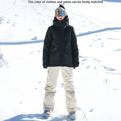 Nauji 2022 m. moteriški slidinėjimo kostiumai, pastorinti šilti alpinizmo snieglentės, pastorinti sniego kelnaitės, slidinėjimo rinkinys, atsparus vėjui, vandeniui