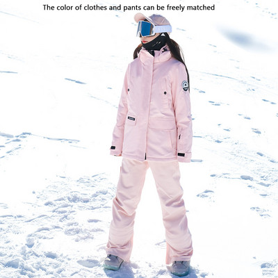 Nauji 2022 m. moteriški slidinėjimo kostiumai, pastorinti šilti alpinizmo snieglentės, pastorinti sniego kelnaitės, slidinėjimo rinkinys, atsparus vėjui, vandeniui
