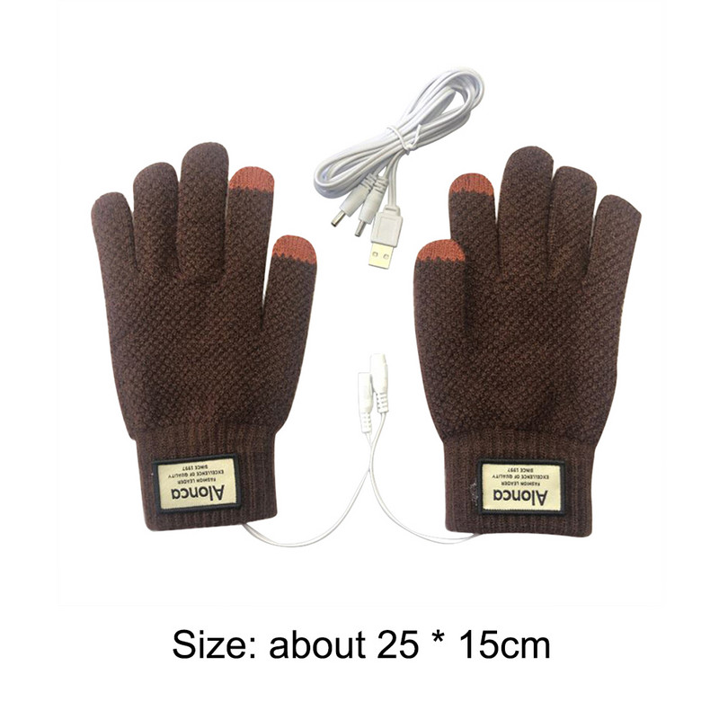 Žieminė žvejyba lauke šildomos pirštinės pirštinės Nešiojamos USB elektrinės šildymo pirštinės, atsparios vėjui, minkštos pirštinės, sportinės rankų šildytuvas