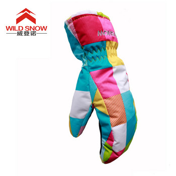 Детски зимни ски ръкавици за моторни шейни Дамски ски ръкавици за сноуборд Спортни ветроустойчиви прекрасни, подходящи за ширина на дланта 5,5-7,5 см