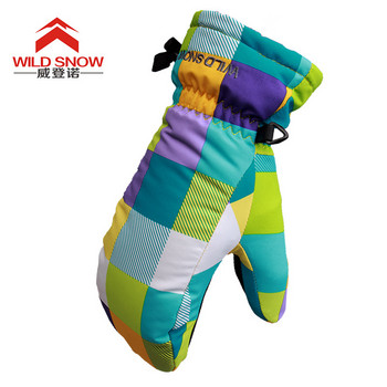 Детски зимни ски ръкавици за моторни шейни Дамски ски ръкавици за сноуборд Спортни ветроустойчиви прекрасни, подходящи за ширина на дланта 5,5-7,5 см