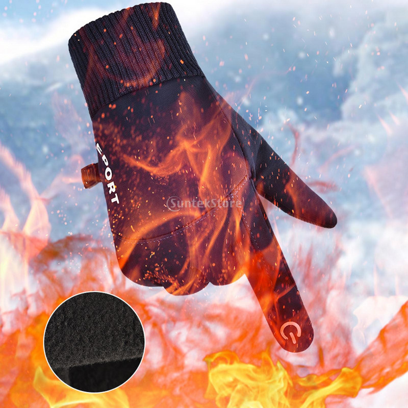 Vyriškos, žieminės, vandeniui atsparios dviratininkų pirštinės, lauko sportui, bėgimui motociklui, slidinėjimui jutiklinis ekranas, vilnos pirštinės, neslystančios, šiltos, pilnos pirštinės