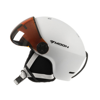 2-в-1 Подвижен ветрозащитен щит Ски каска против замъгляване и UV интегрирани ски очила за сноуборд