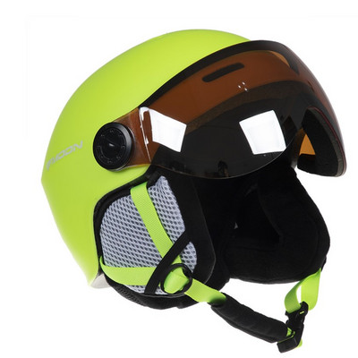 „Du viename“ nuimamas nuo vėjo apsaugotas slidinėjimo šalmas, apsaugantis nuo rasojimo nuo UV spindulių integruoti slidinėjimo akiniai, skirti važinėti snieglente