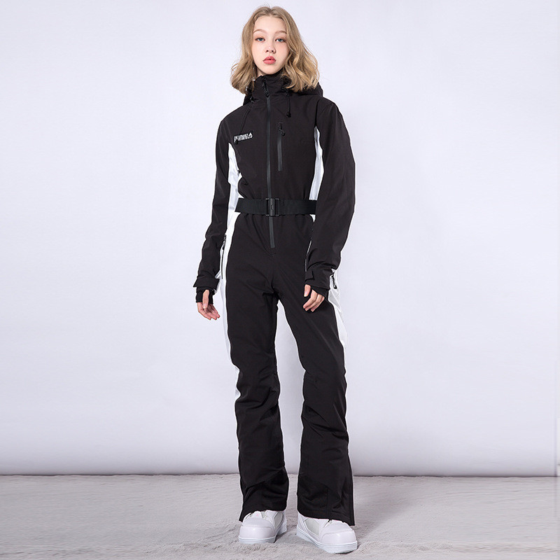 Naujas žieminis vientisas slidinėjimo kostiumas moteriškas kombinezonas Slim Fit šiltas lauko sportinis snieglenčių kostiumas, vėjui atsparus, vandeniui atsparus kostiumas