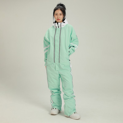 Moteriškas slidinėjimo kombinezonas su gobtuvu, neperšlampamas, moteriškas vientisas slidinėjimo kostiumas žieminis snieglentės kombinezonas kalnų drabužiai sportiniai moteriški sniego kostiumai